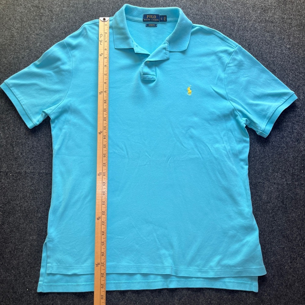 Polo Ralph Lauren Polo Shirt Mens L Blue Excellent Cotton Short Sleeve - Picture 7 of 7